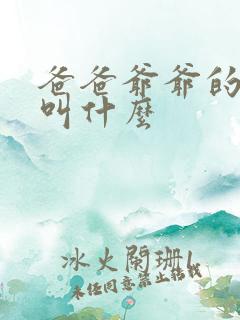爸爸爷爷的爸爸叫什么