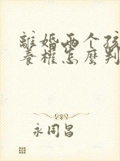 离婚两个孩子抚养权怎么判定