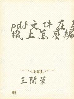 pdf文件在手机上怎么编辑文字