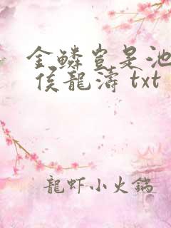 金鳞岂是池中物 侯龙涛 txt