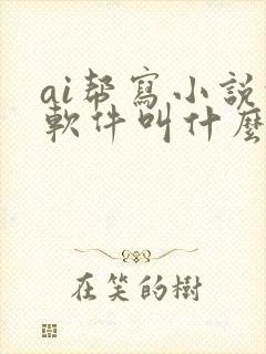 ai帮写小说的软件叫什么