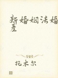 新婚姻法婚前财产 新婚姻法婚前财产