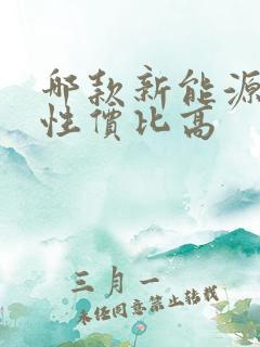 哪款新能源电车性价比高