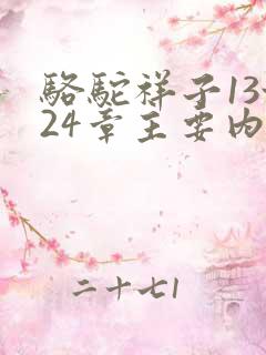 骆驼祥子13~24章主要内容