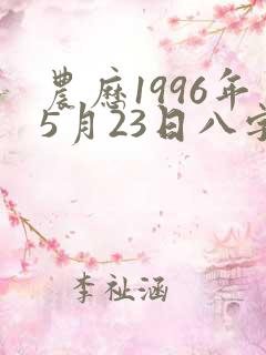 农历1996年5月23日八字算命