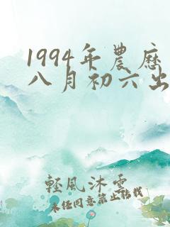 1994年农历八月初六出生的人命运