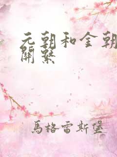 元朝和金朝什么关系