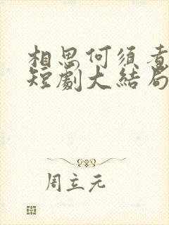 相思何须煮余年短剧大结局 相思何须煮余年短剧大结局