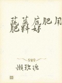 蔬菜底肥用什么肥料好