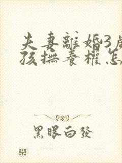 夫妻离婚3岁小孩抚养权怎么判