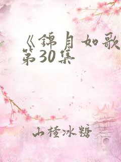 《锦月如歌》 第30集