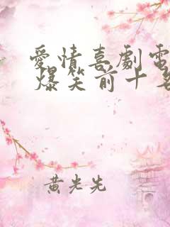 爱情喜剧电视剧 爆笑前十名