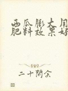 西瓜膨大用什么肥料效果好