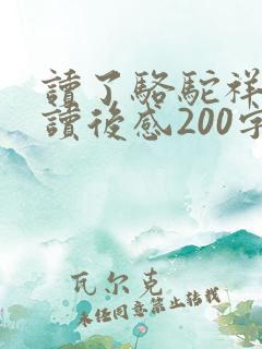 读了骆驼祥子的读后感200字