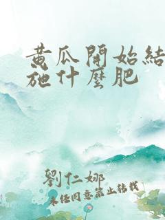 黄瓜开始结果要施什么肥