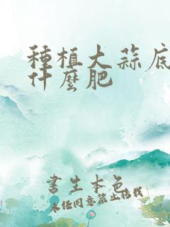 种植大蒜底肥用什么肥