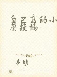 自己写的小说怎么投稿