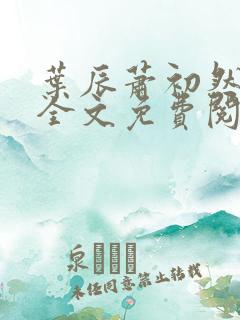 叶辰萧初然小说全文免费阅读最新