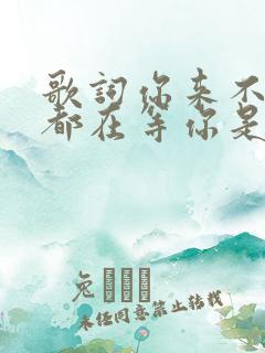 歌词你来不来我都在等你是哪首歌