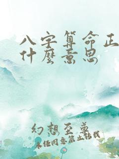 八字算命正官是什么意思