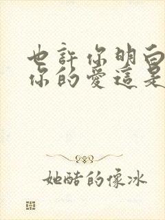 也许你明白我对你的爱这是什么歌