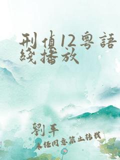 刑侦12粤语在线播放