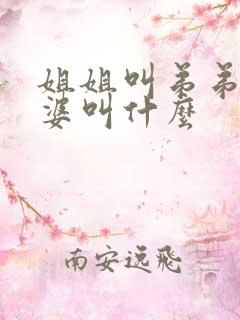姐姐叫弟弟的老婆叫什么