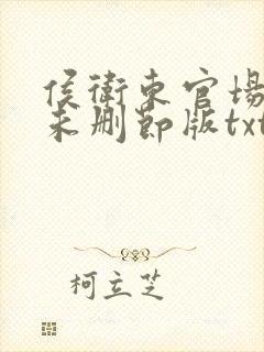 侯卫东官场笔记未删节版txt
