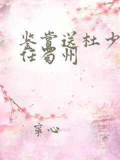 鉴赏送杜少府之任蜀州