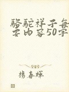 骆驼祥子每章主要内容50字