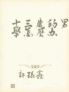 十三岁的男孩厌学怎么办