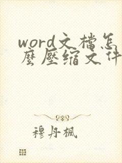 word文档怎么压缩文件大小 word文档怎么压缩文件大小