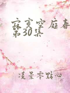 寂寞空庭春欲晚第30集