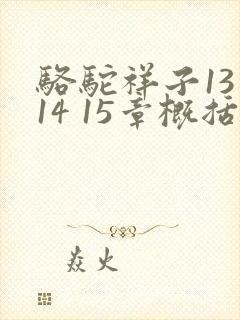 骆驼祥子13 14 15章概括