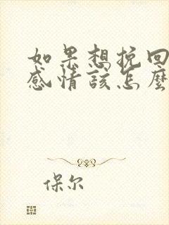 如果想挽回一段感情该怎么办呢 如果想挽回一段感情该怎么办呢