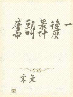 唐朝最后一个皇帝叫什么 唐朝最后一个皇帝叫什么