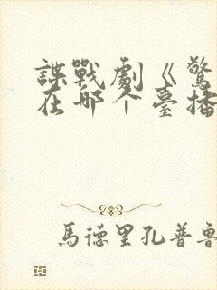 谍战剧《惊弦》在哪个台播出