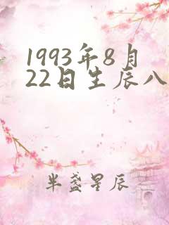 1993年8月22日生辰八字