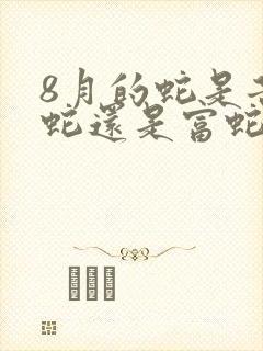 8月的蛇是苦命蛇还是富蛇