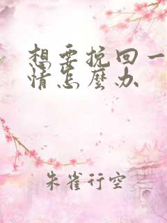 想要挽回一段感情怎么办