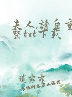 夫人,请自重完整txt下载