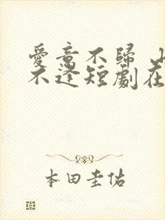 爱意不归 山水不逢短剧在线观看