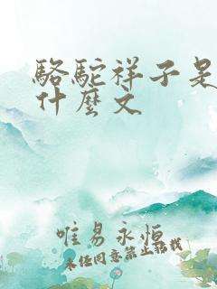 骆驼祥子是一篇什么文