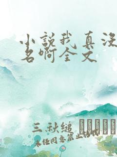 小说我真没想出名啊全文