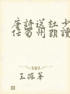 唐诗送杜少府之任蜀州朗读