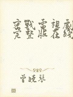 密战电视剧免费完整版在线观看 密战电视剧免费完整版在线观看