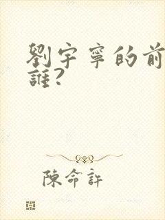 刘宇宁的前妻是谁?