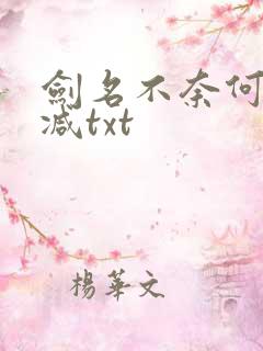 剑名不奈何无删减txt