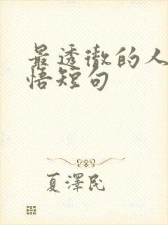 最透彻的人生感悟短句
