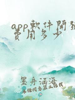 app软件开发费用多少
